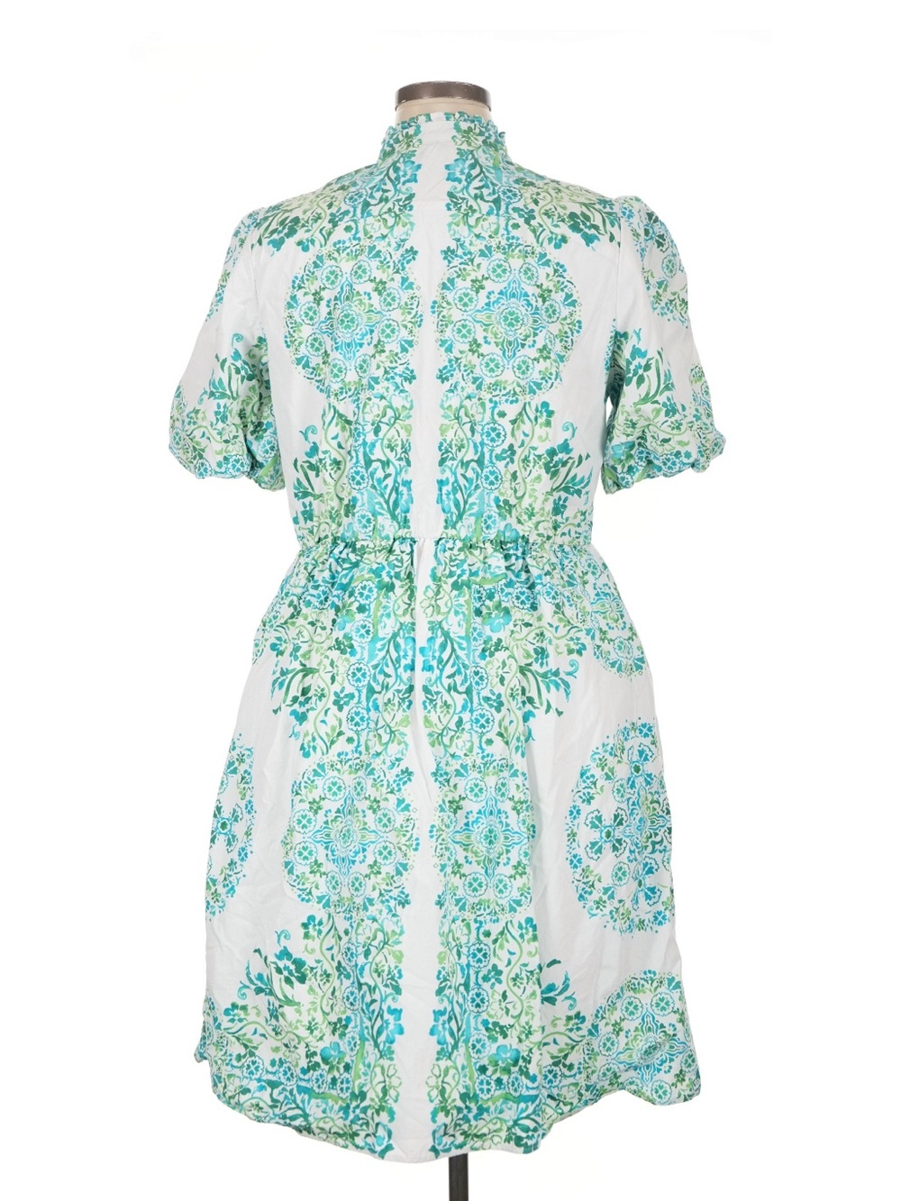 julia jordan White and Green Floral Button-Front Mini Dress - Picture 2 of 5